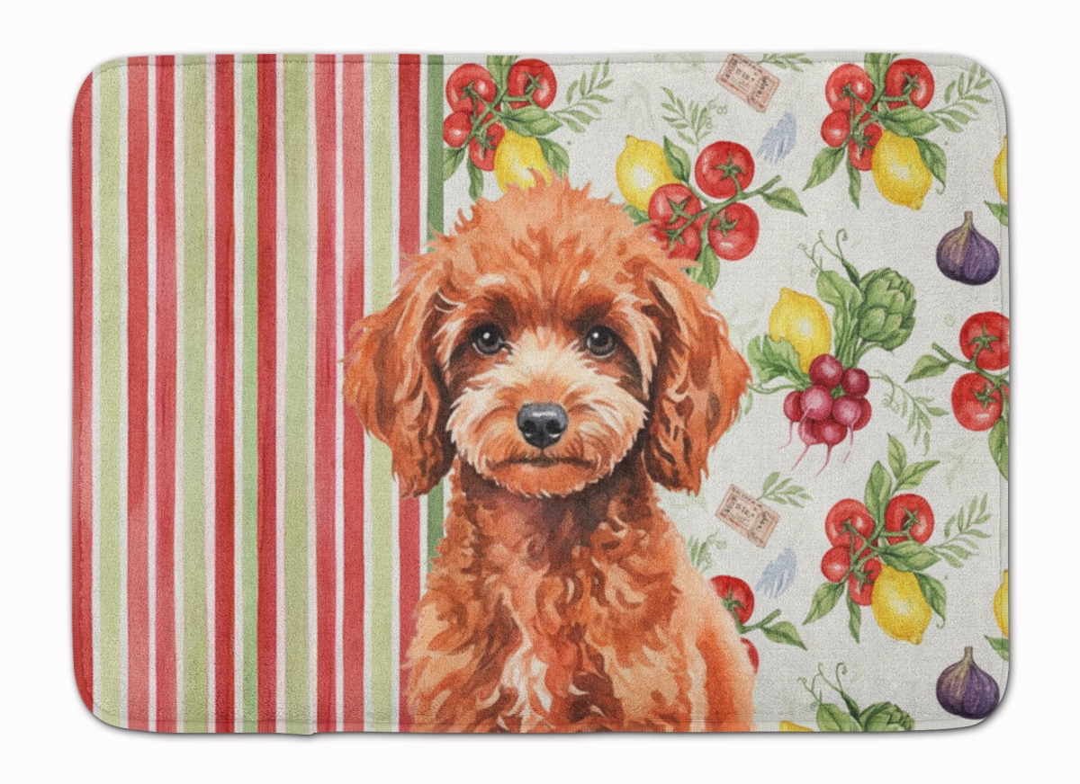 WDK8366RUG 19 x 27 in. Miniature Red Poodle Vegetables Memory Foam Kitchen Mat