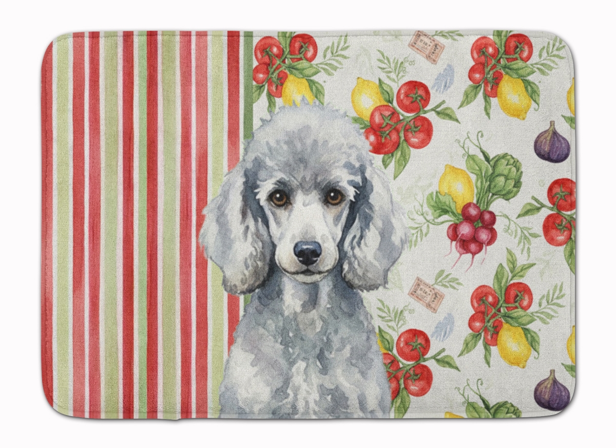 WDK8370RUG 19 x 27 in. Standard Silver Poodle Vegetables Memory Foam Kitchen Mat