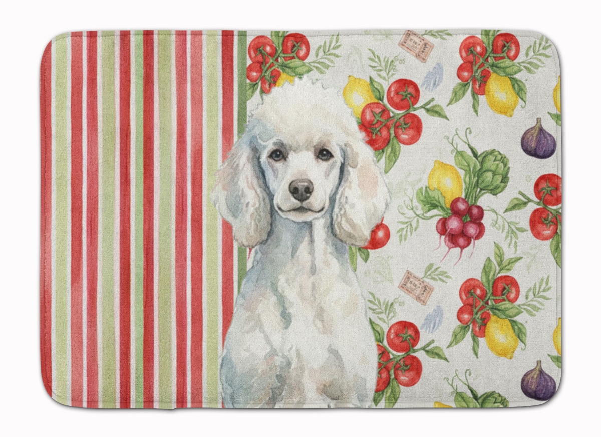 WDK8371RUG 19 x 27 in. Standard White Poodle Vegetables Memory Foam Kitchen Mat