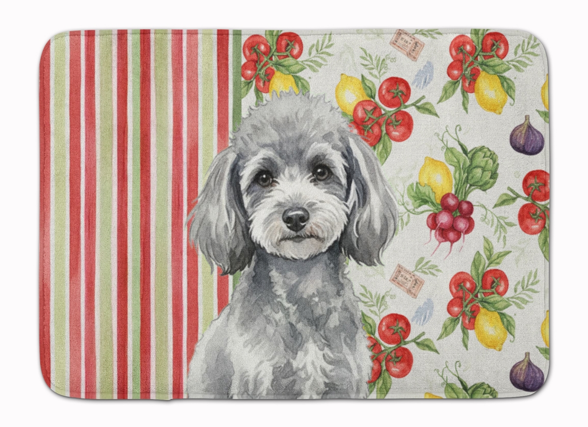 WDK8376RUG 19 x 27 in. Toy Silver Poodle Vegetables Memory Foam Kitchen Mat