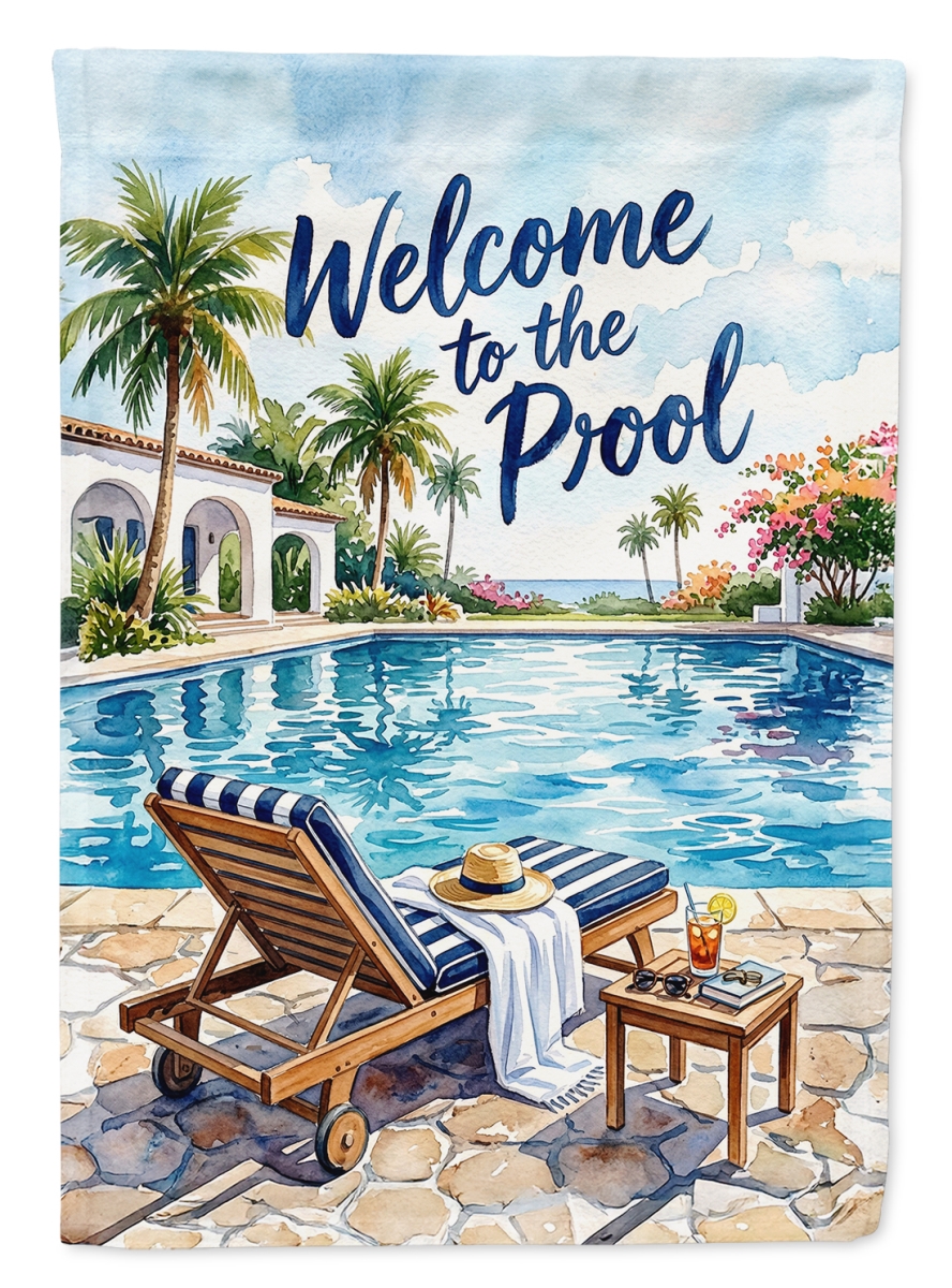 FNT1502GF 15.5 x 11.25 in. Luxury Poolside Welcome Garden Flag