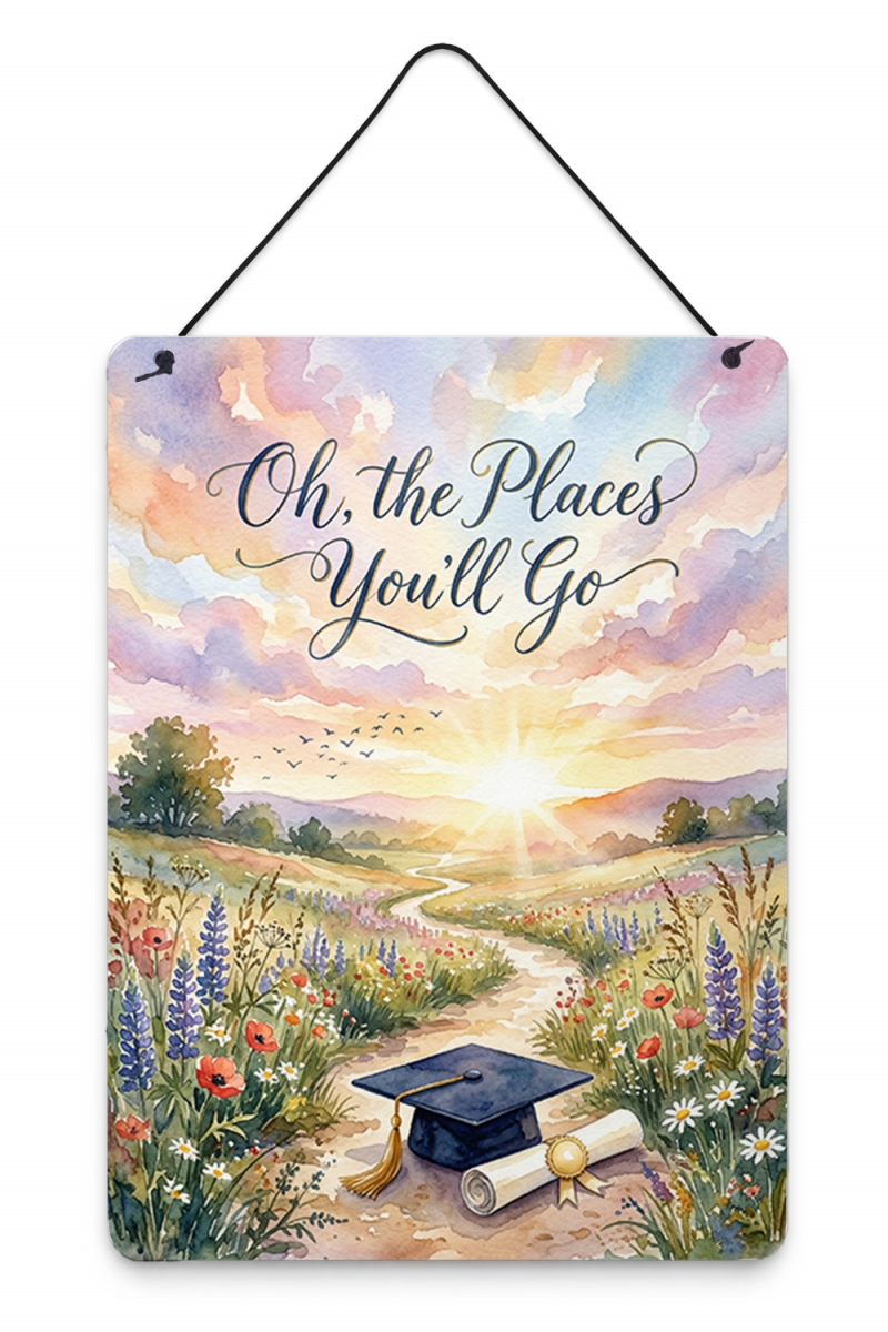FNT1612DS1216 16 x 12 in. Oh the Places You Will Go Graduation Art Wall or Door Hanging Prints Metal Wall Art