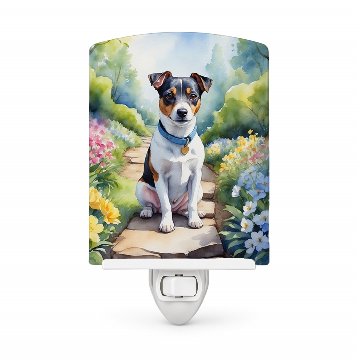 DAC6653CNL 6 x 4 in. Jack Russell Terrier Spring Path Ceramic Night Light