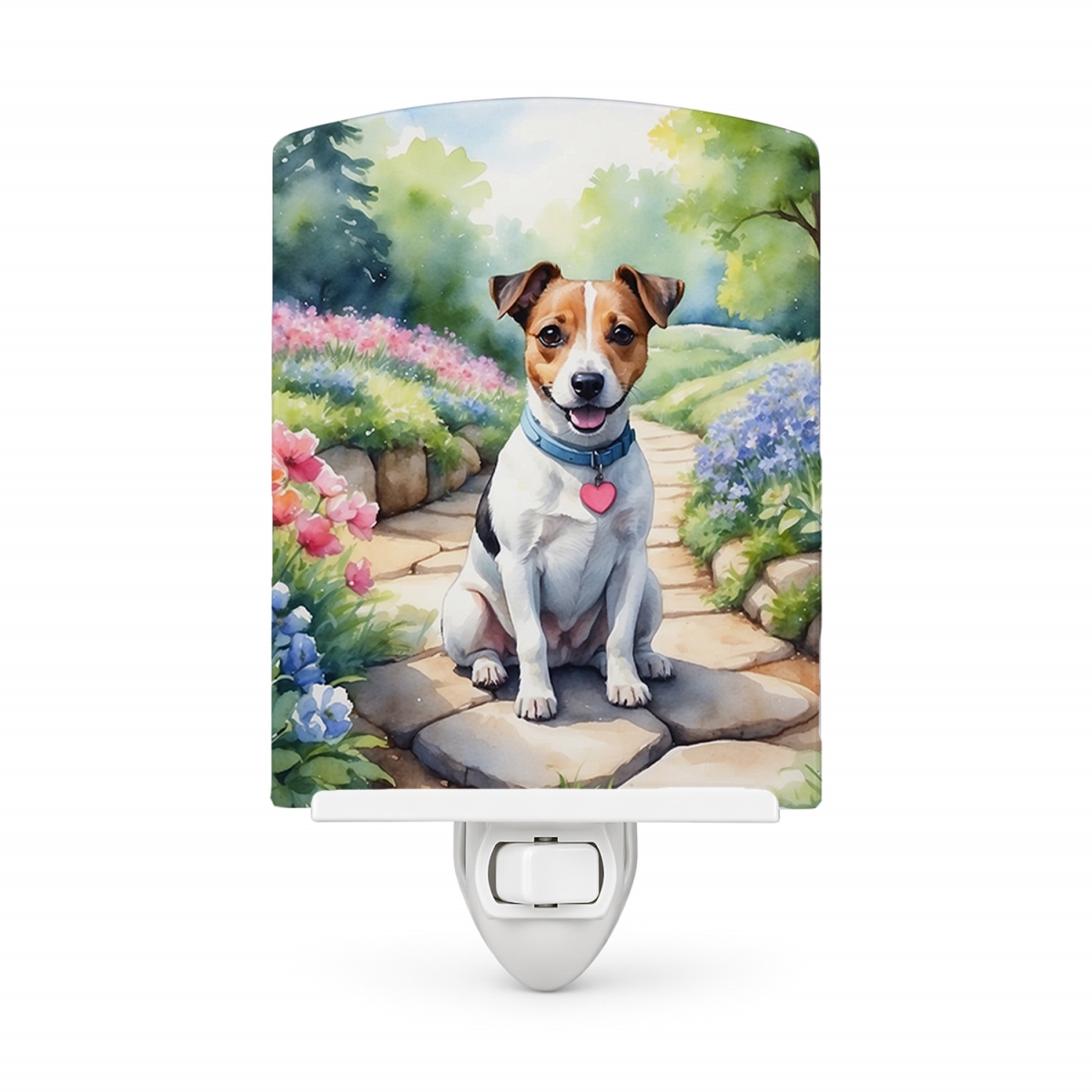 DAC6654CNL 6 x 4 in. Jack Russell Terrier Spring Path Ceramic Night Light