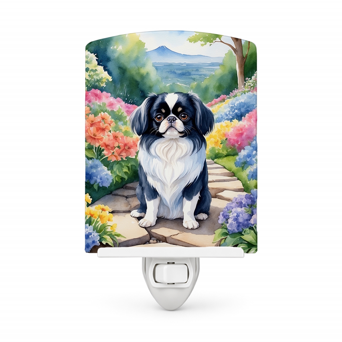 DAC6655CNL 6 x 4 in. Japanese Chin Spring Path Ceramic Night Light