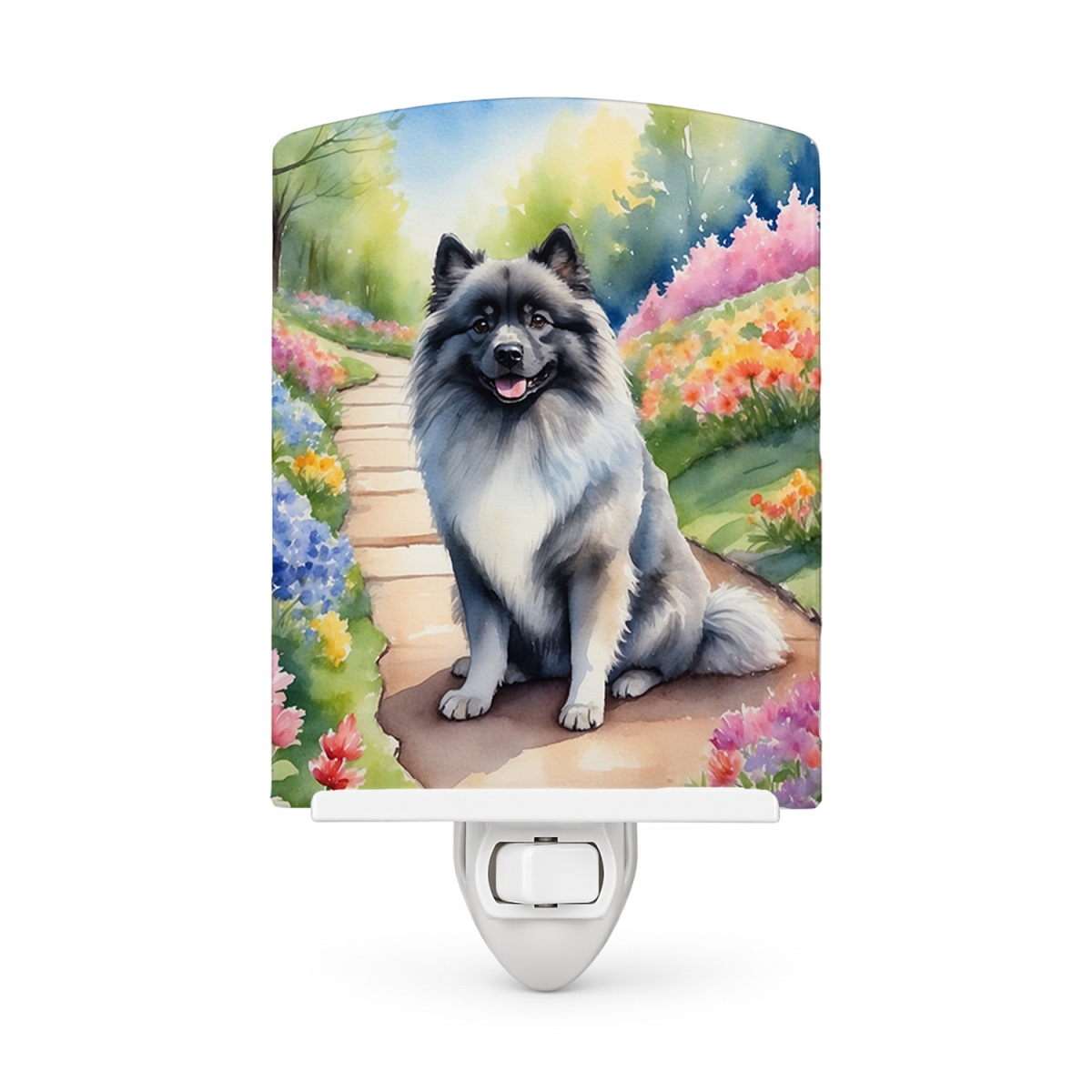 DAC6656CNL 6 x 4 in. Keeshond Spring Path Ceramic Night Light