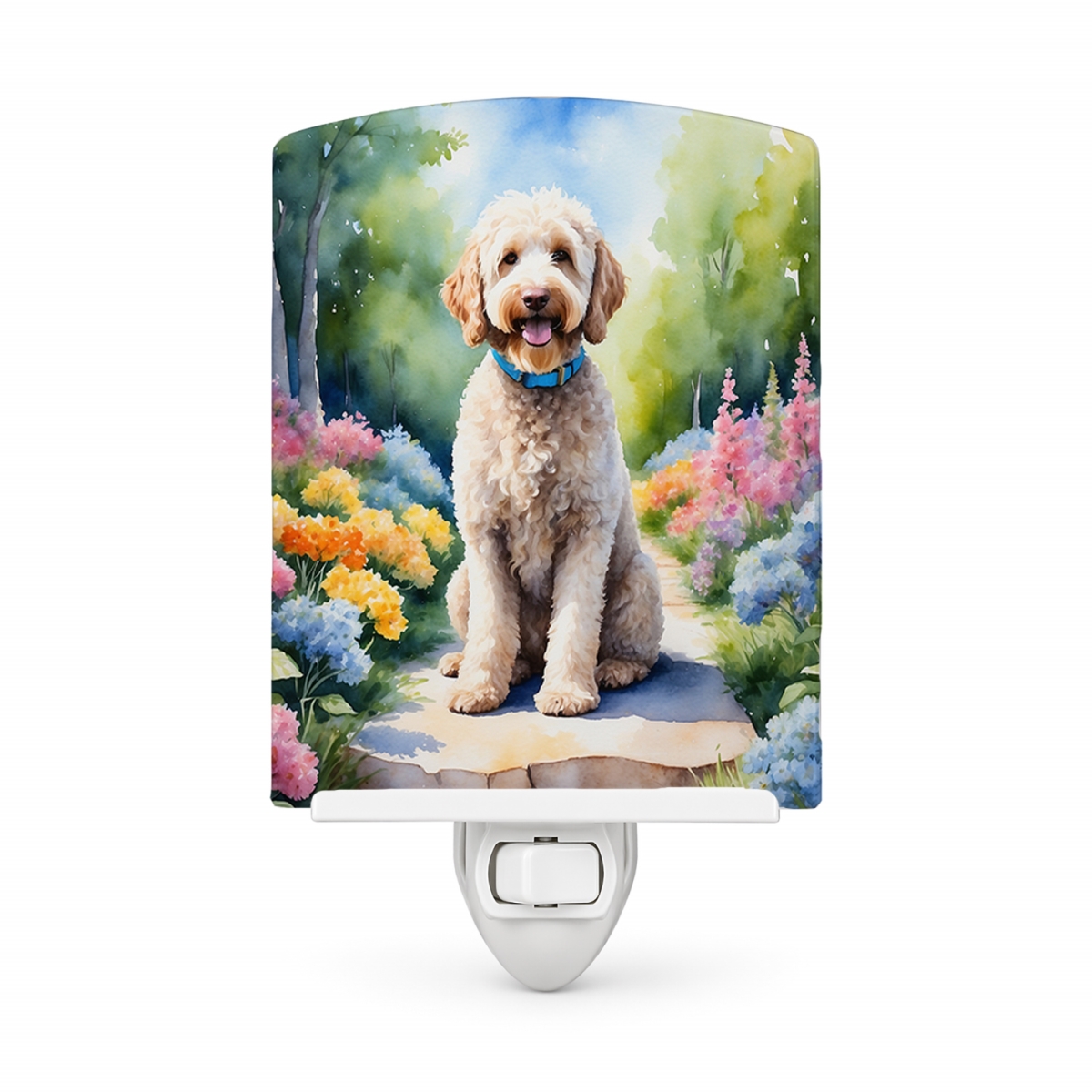 DAC6660CNL 6 x 4 in. Labradoodle Spring Path Ceramic Night Light