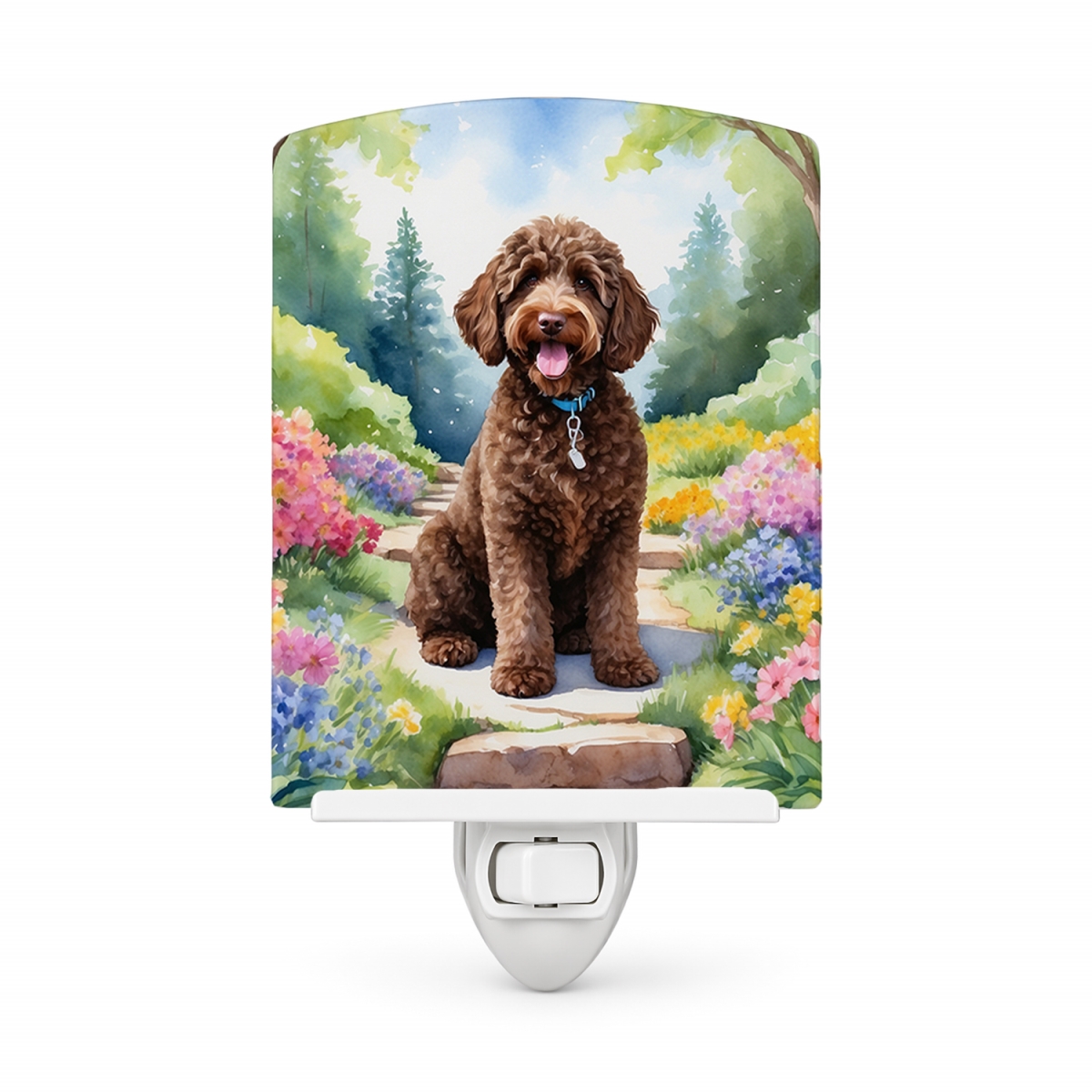 DAC6661CNL 6 x 4 in. Labradoodle Spring Path Ceramic Night Light