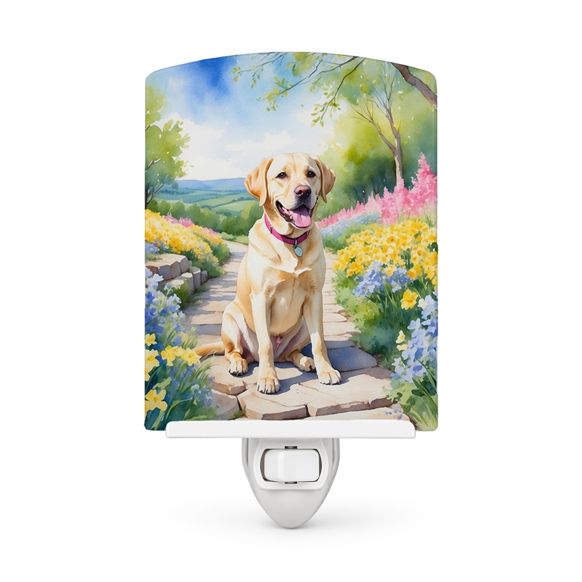 DAC6664CNL 6 x 4 in. Labrador Retriever Spring Path Ceramic Night Light