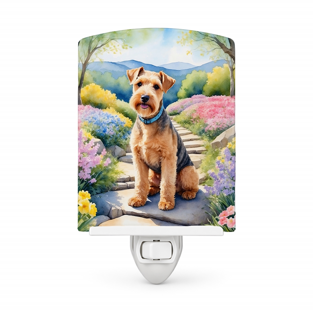 DAC6665CNL 6 x 4 in. Lakeland Terrier Spring Path Ceramic Night Light