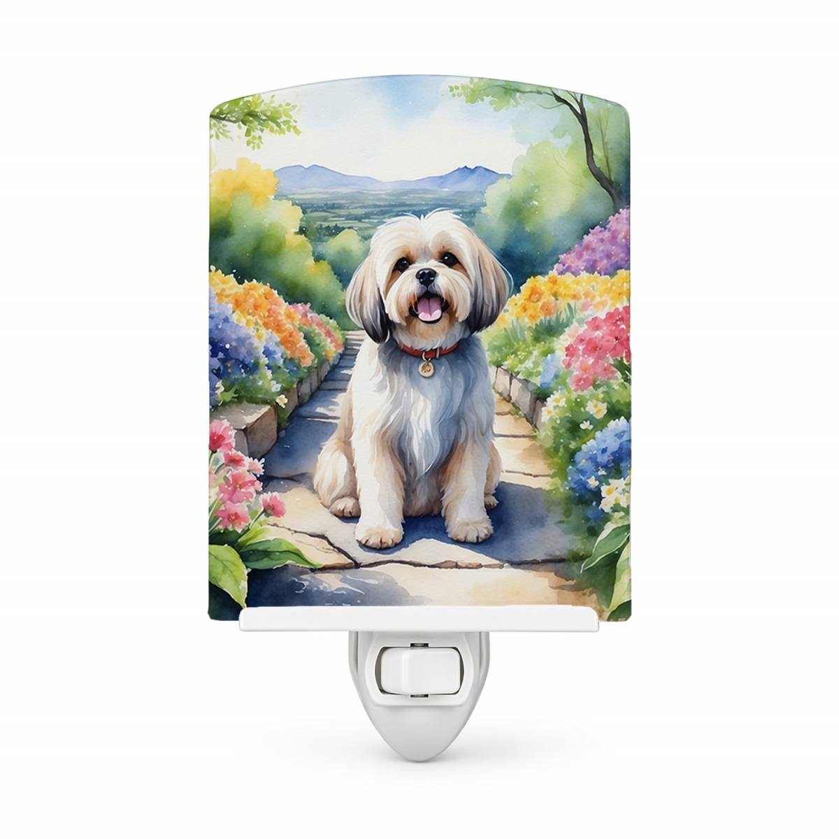 DAC6667CNL 6 x 4 in. Lhasa Apso Spring Path Ceramic Night Light