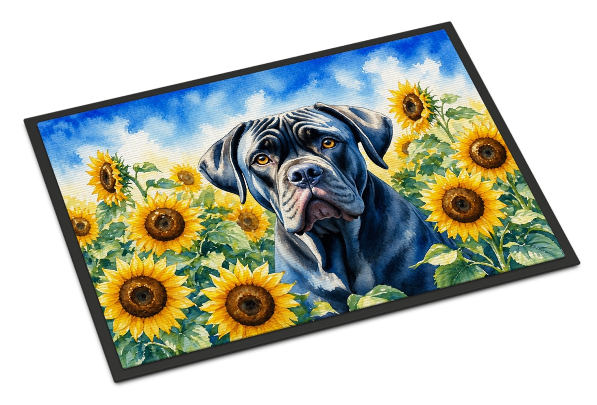 DAC6045JMAT 24 x 36 in. Cane Corso in Sunflowers Doormat