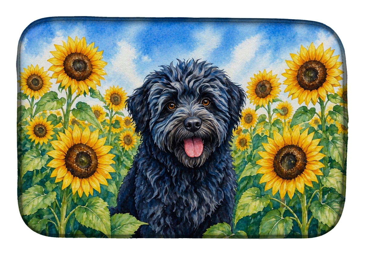 DAC6146DDM 21 x 14 in. Puli in Sunflowers Dish Drying Mat