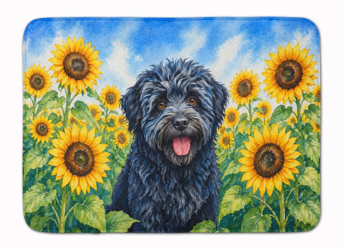DAC6146RUG 19 x 27 in. Puli in Sunflowers Memory Foam Kitchen Mat