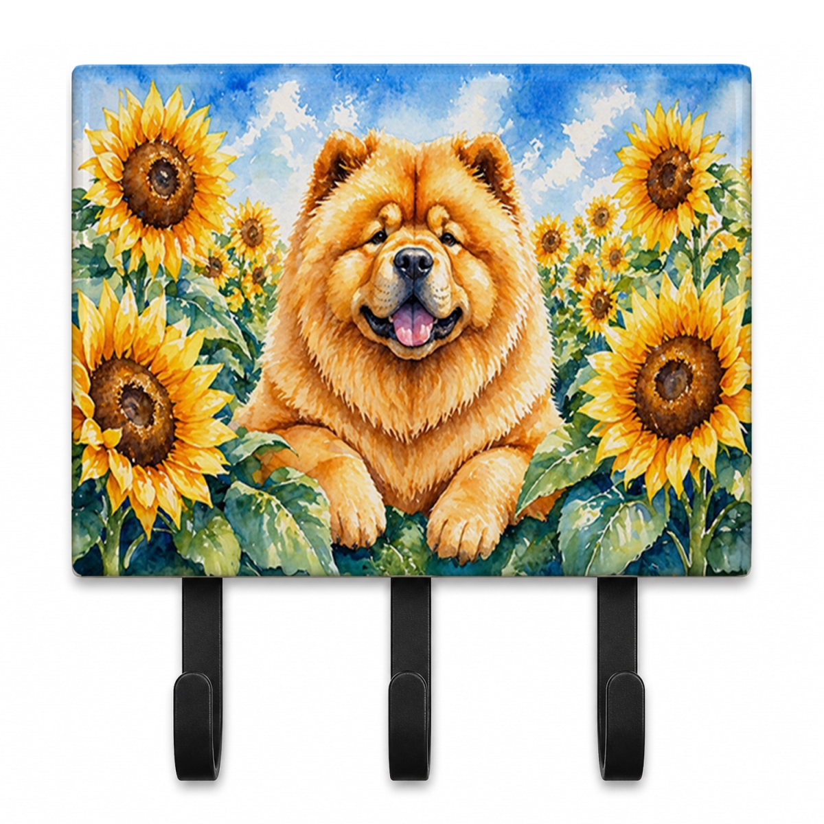 DAC6055TH68 9 x 6 in. Chow Chow in Sunflowers Leash or Key Holder