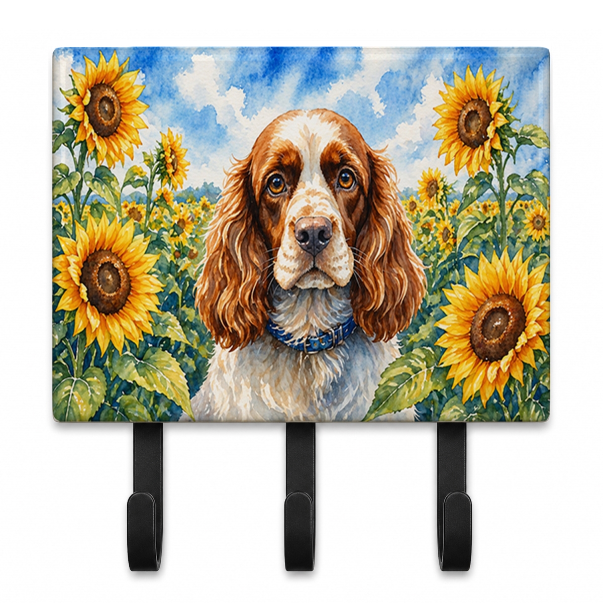 DAC6058TH68 9 x 6 in. Cocker Spaniel in Sunflowers Leash or Key Holder