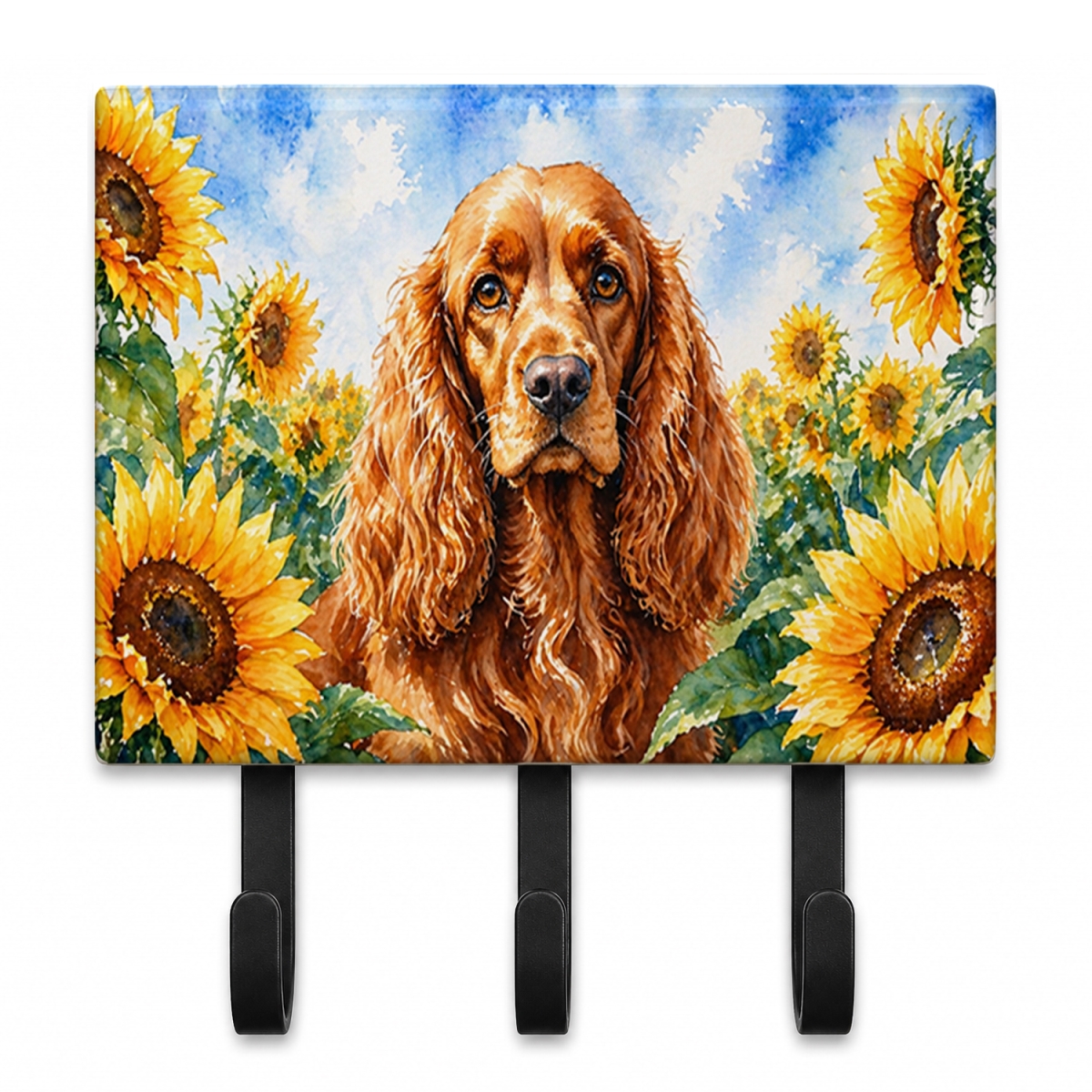 DAC6059TH68 9 x 6 in. Cocker Spaniel in Sunflowers Leash or Key Holder