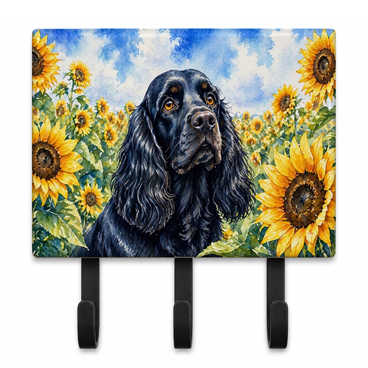 DAC6060TH68 9 x 6 in. Cocker Spaniel in Sunflowers Leash or Key Holder