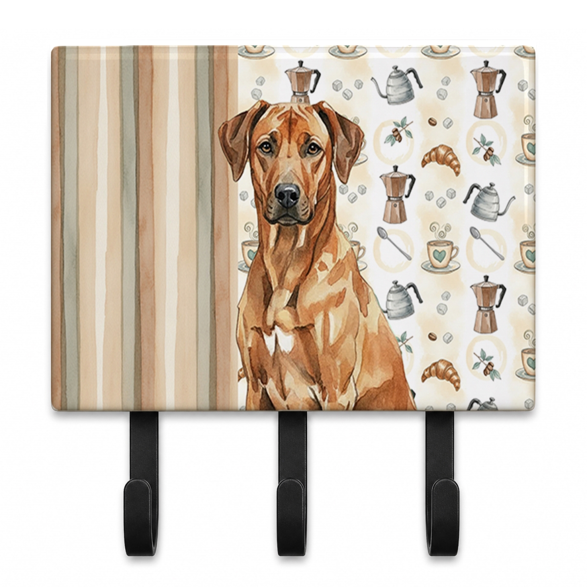 WDK7586TH68 9 x 6 in. Rhodesian Ridgeback Coffee Bar Leash or Key Holder