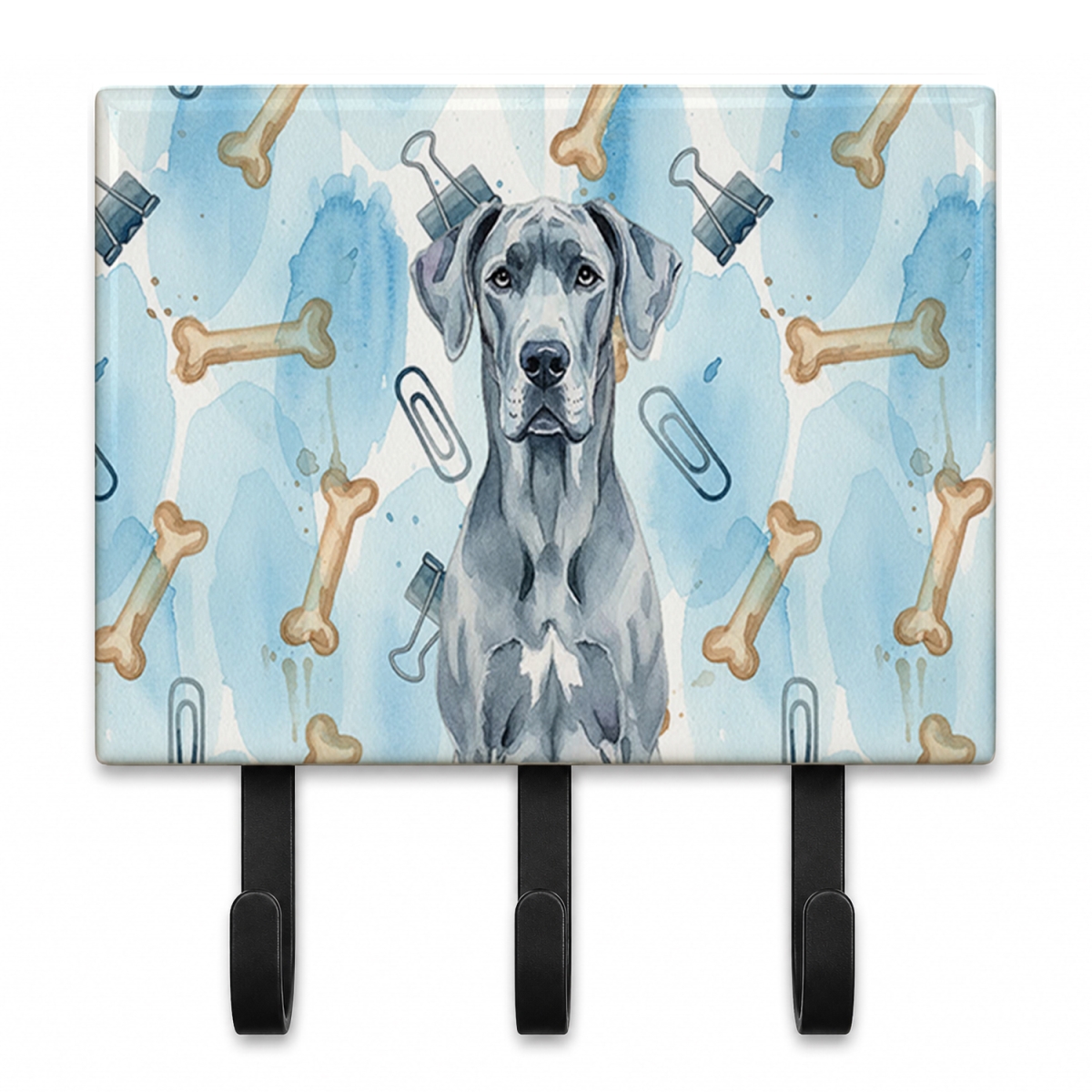 DAC9314TH68 9 x 6 in. Blue Great Dane Coworker Leash or Key Holder