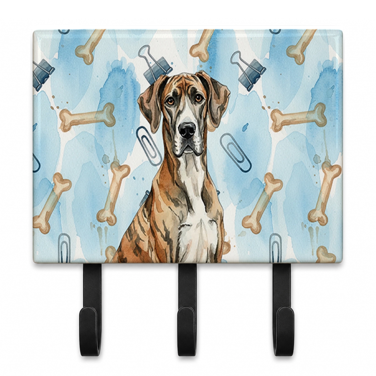 DAC9315TH68 9 x 6 in. Brindle Great Dane Coworker Leash or Key Holder