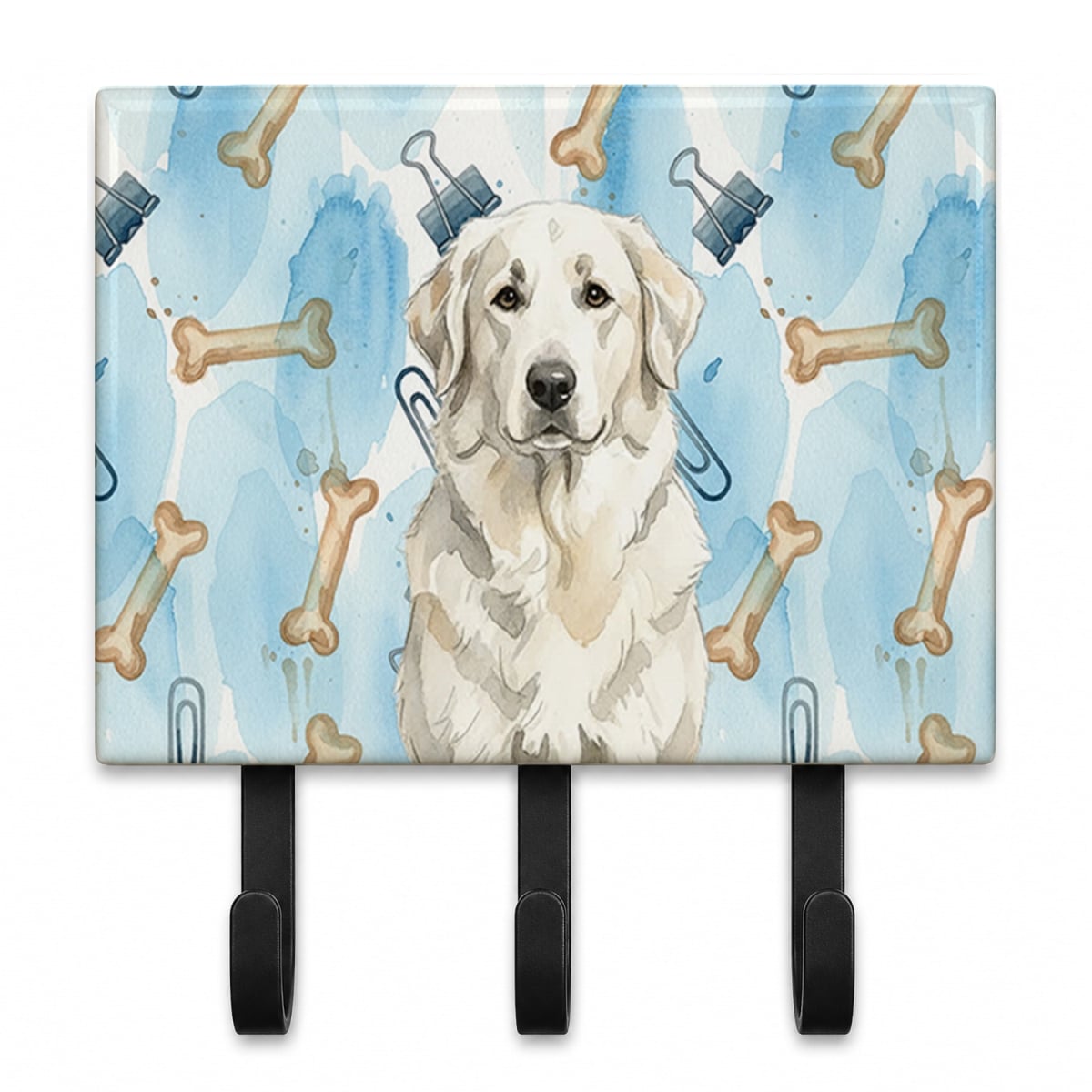 DAC9318TH68 9 x 6 in. White Great Pyrenees Coworker Leash or Key Holder