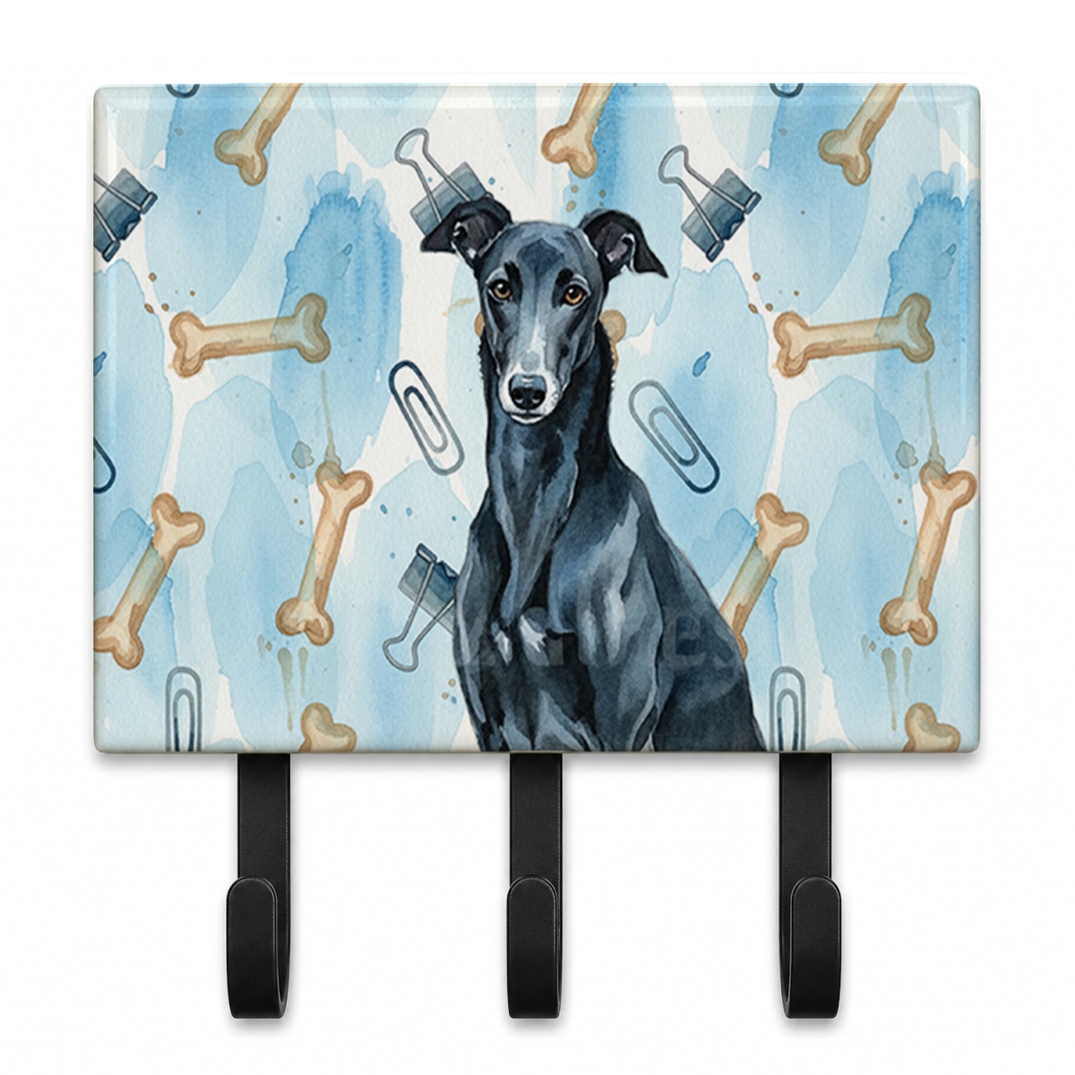DAC9321TH68 9 x 6 in. Black Greyhound Coworker Leash or Key Holder