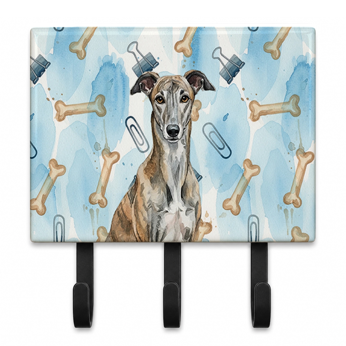 DAC9323TH68 9 x 6 in. Brindle Greyhound Coworker Leash or Key Holder