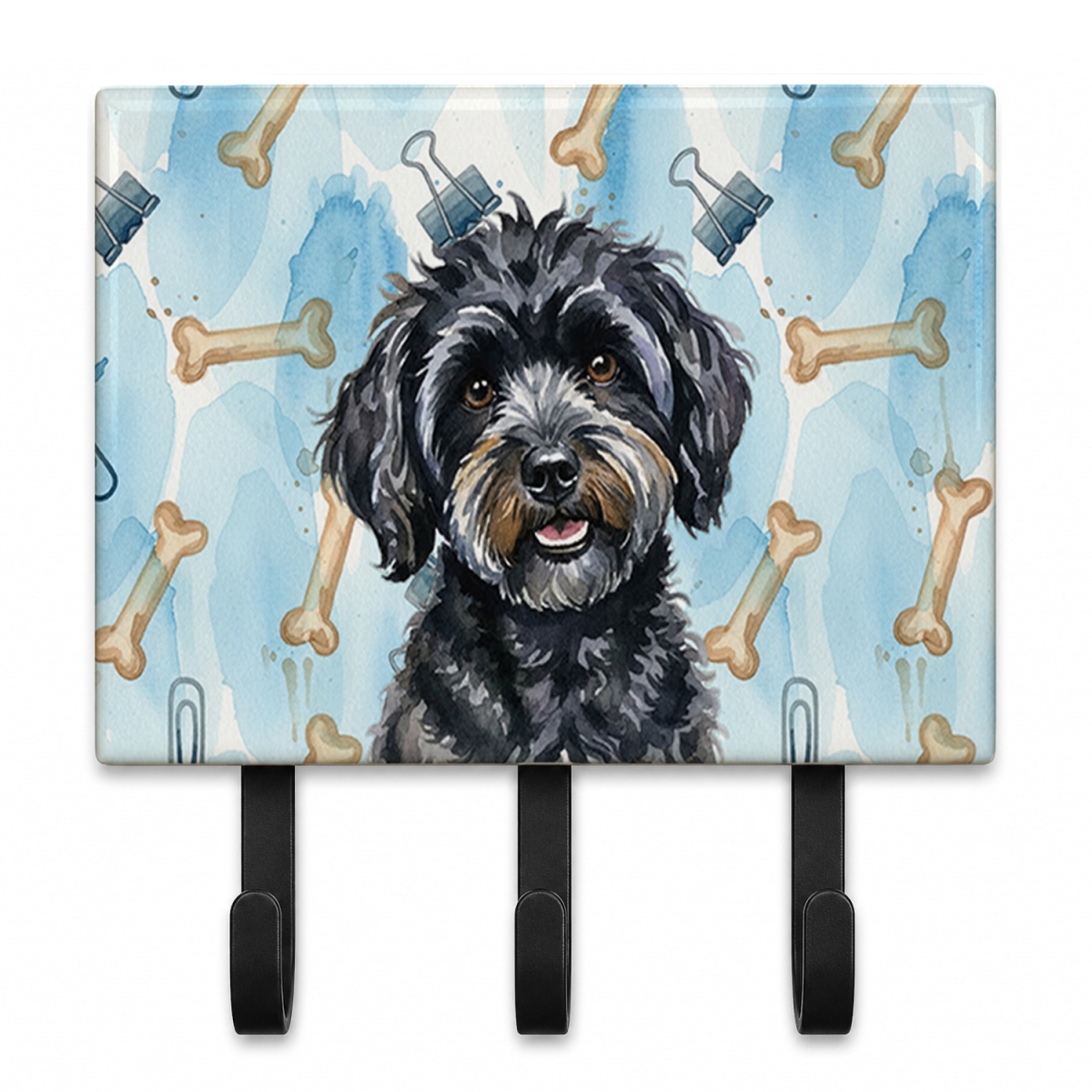 DAC9327TH68 9 x 6 in. Black Havanese Coworker Leash or Key Holder