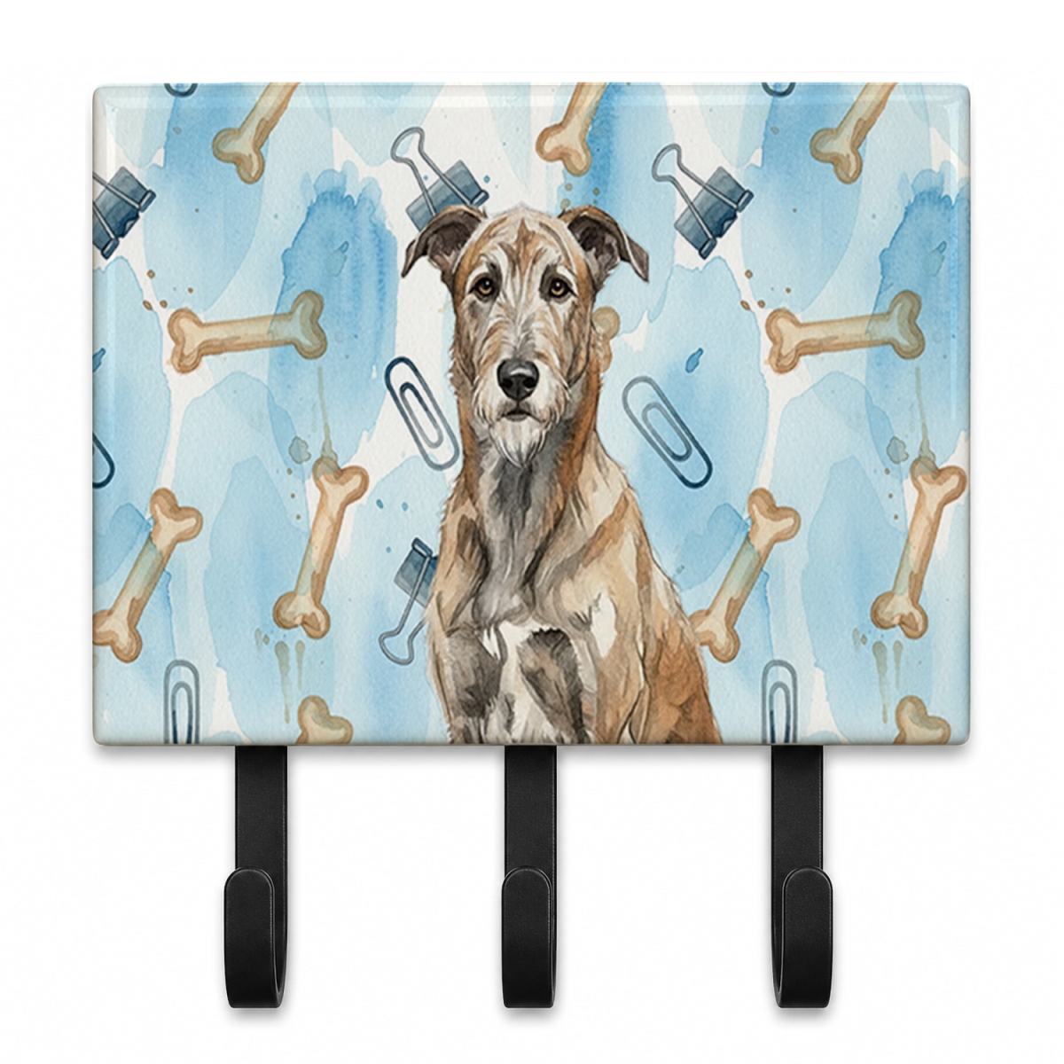 DAC9334TH68 9 x 6 in. Brindle Irish Wolfhound Coworker Leash or Key Holder
