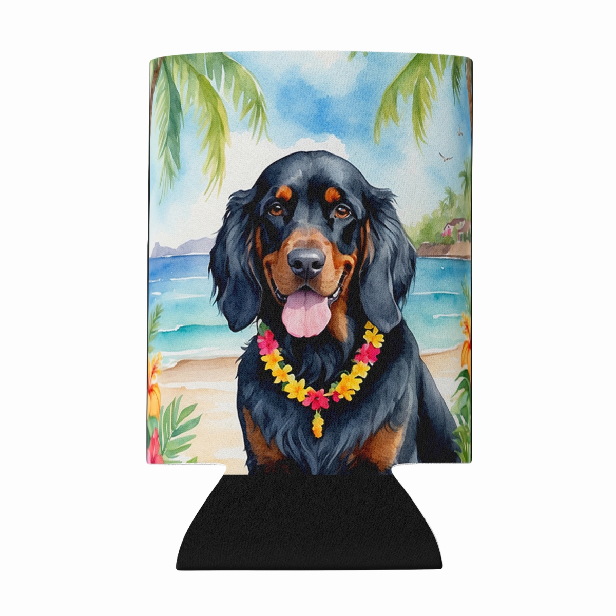 DAC6444CC 5 x 3 in. Gordon Setter Luau Can or Bottle Hugger