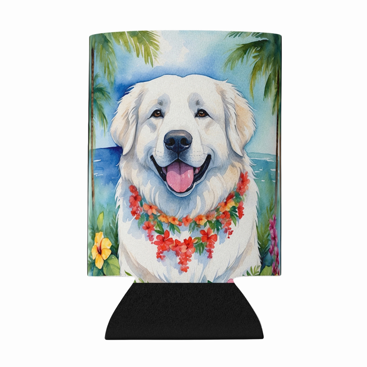 DAC6447CC 5 x 3 in. Great Pyrenees Luau Can or Bottle Hugger