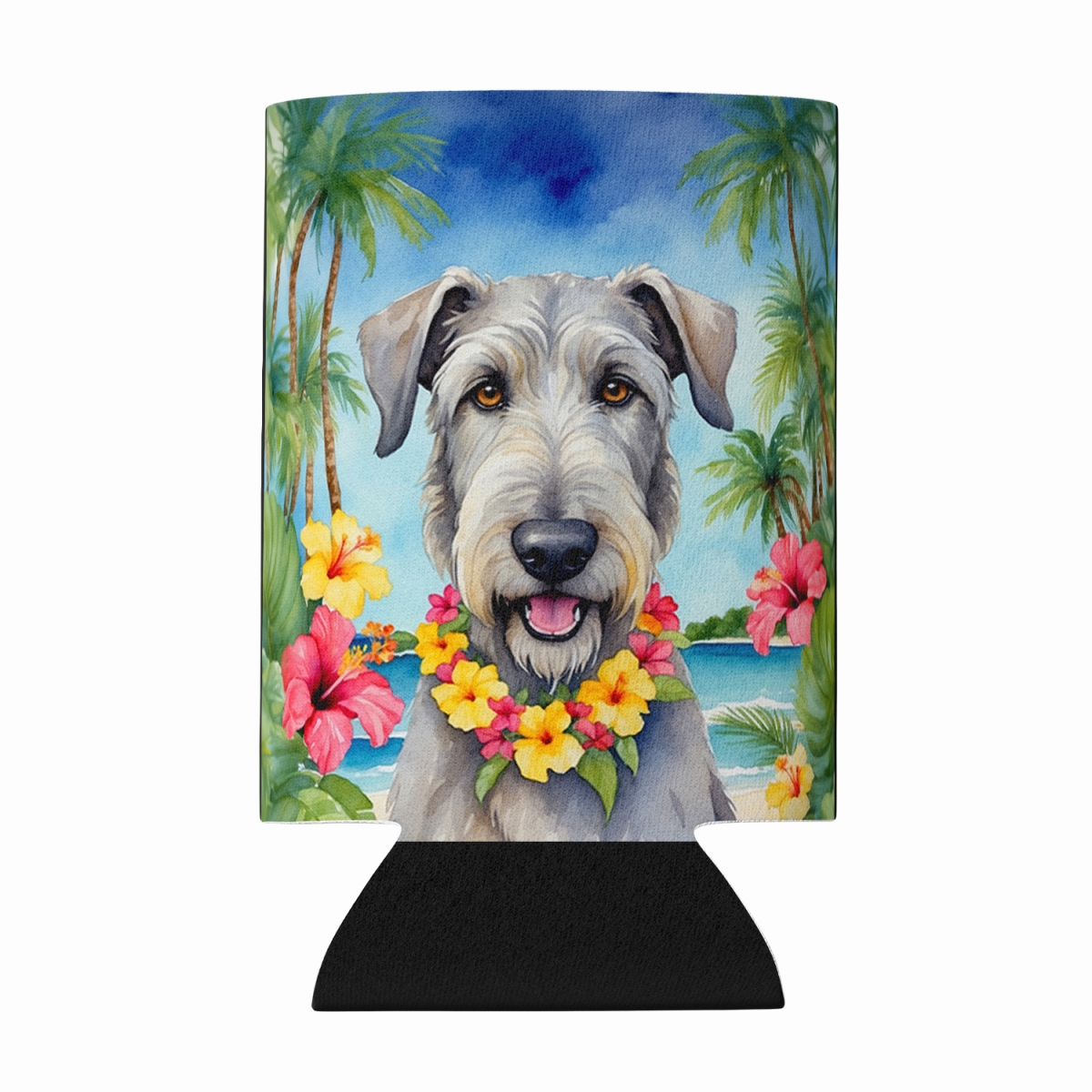 DAC6454CC 5 x 3 in. Irish Wolfhound Luau Can or Bottle Hugger