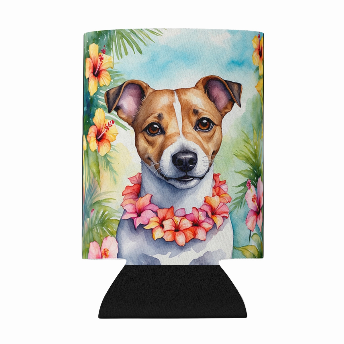 DAC6456CC 5 x 3 in. Jack Russell Terrier Luau Can or Bottle Hugger