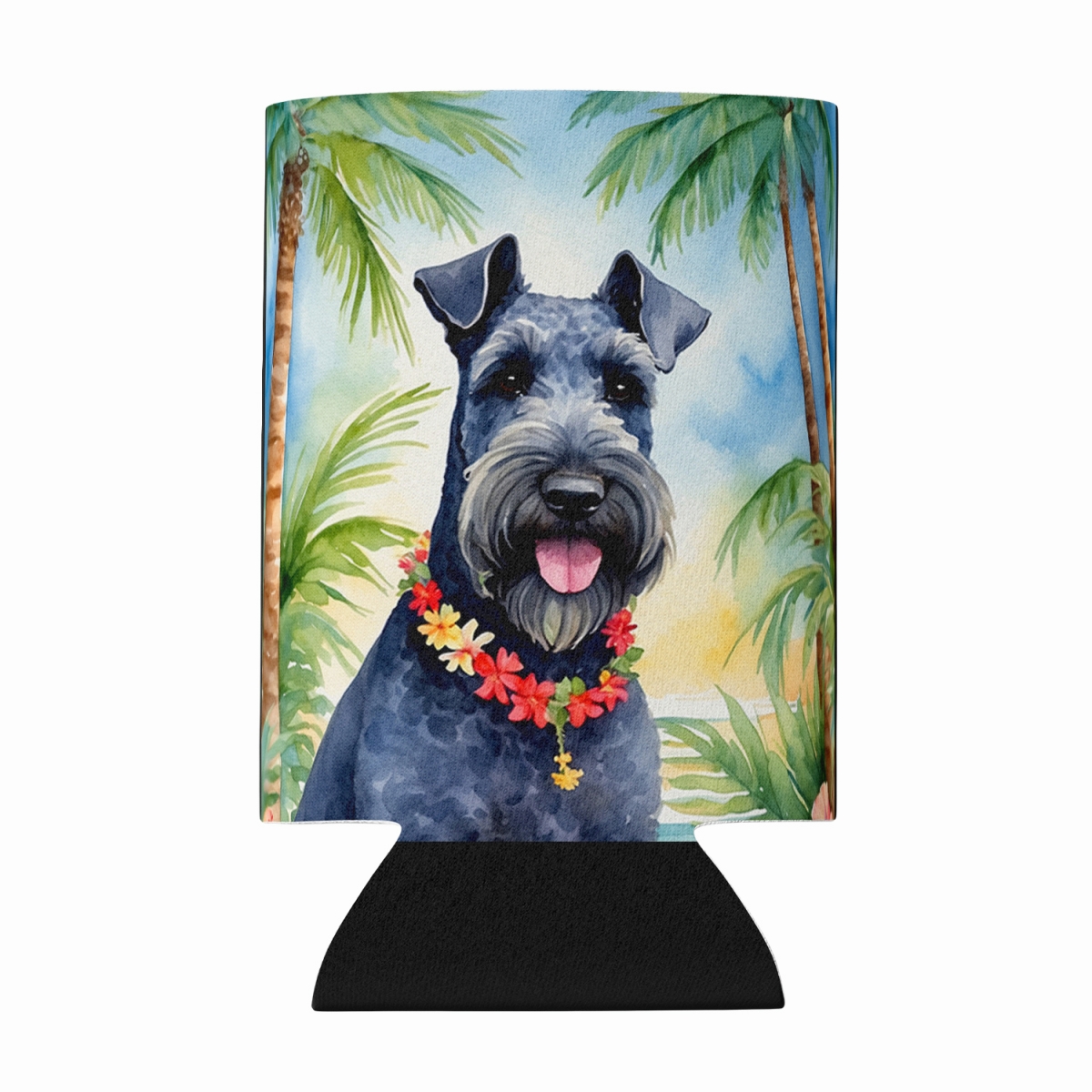 DAC6459CC 5 x 3 in. Kerry Blue Terrier Luau Can or Bottle Hugger