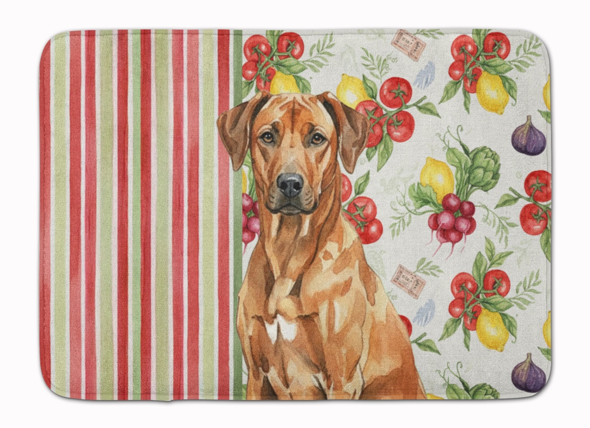 WDK8386RUG 19 x 27 in. Rhodesian Ridgeback Vegetables Memory Foam Kitchen Mat