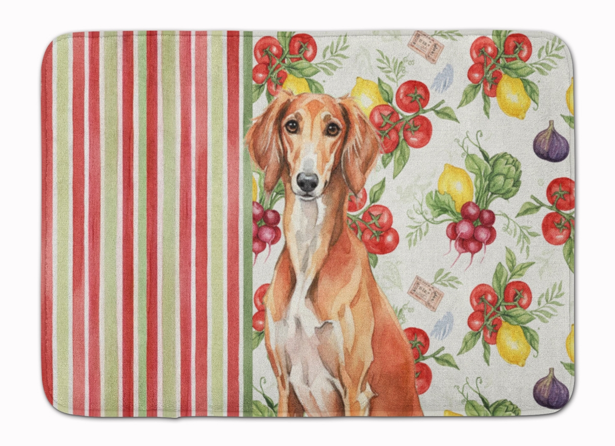 WDK8397RUG 19 x 27 in. Red Saluki Vegetables Memory Foam Kitchen Mat