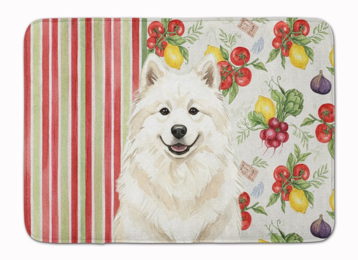 WDK8398RUG 19 x 27 in. Cream Samoyed Vegetables Memory Foam Kitchen Mat