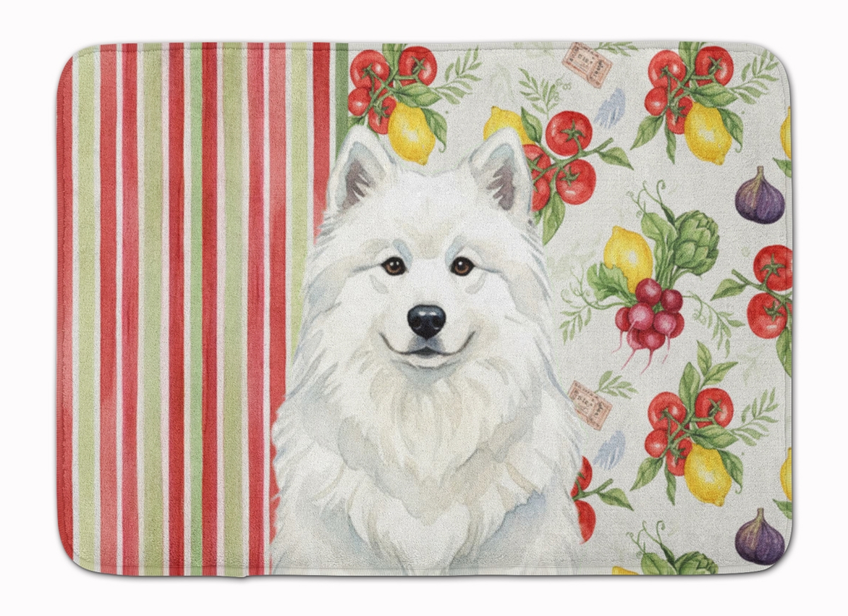 WDK8399RUG 19 x 27 in. White Samoyed Vegetables Memory Foam Kitchen Mat