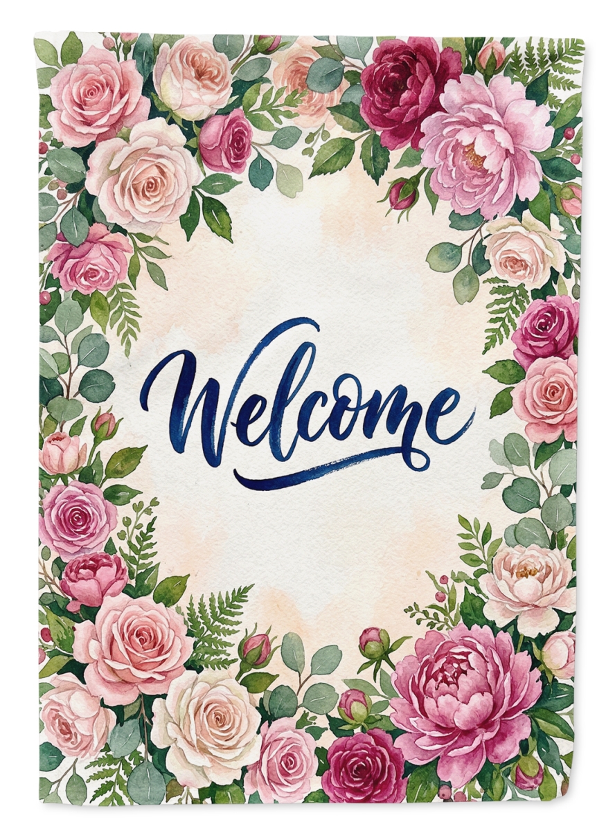 FNT1455CHF 40 x 28 in. Floral Frame Welcome House Flag