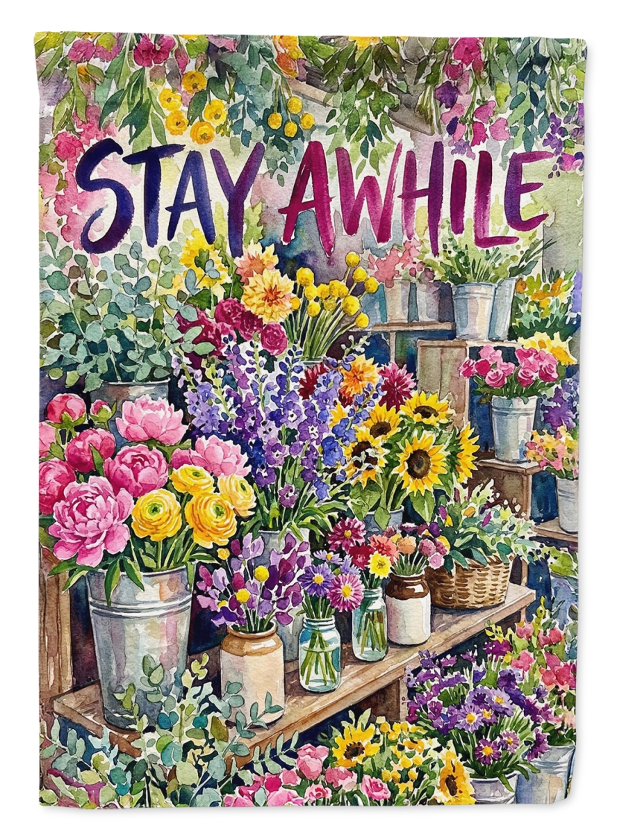 FNT1461CHF 40 x 28 in. Stay Awhile Welcome House Flag