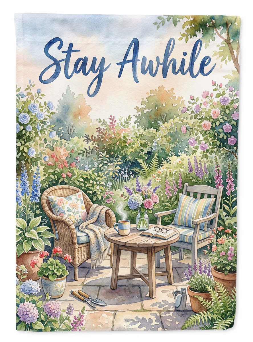 FNT1465CHF 40 x 28 in. Stay Awhile Welcome House Flag
