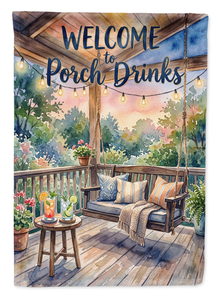 FNT1473CHF 40 x 28 in. Porch Drinks Welcome House Flag