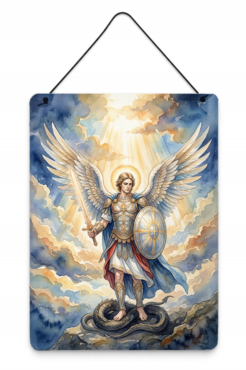FNT1657DS1216 16 x 12 in. St Michael the Archangel Catholic Art Warrior Angel Devotional Design Wall or Door Hanging Prints Metal Wall Art