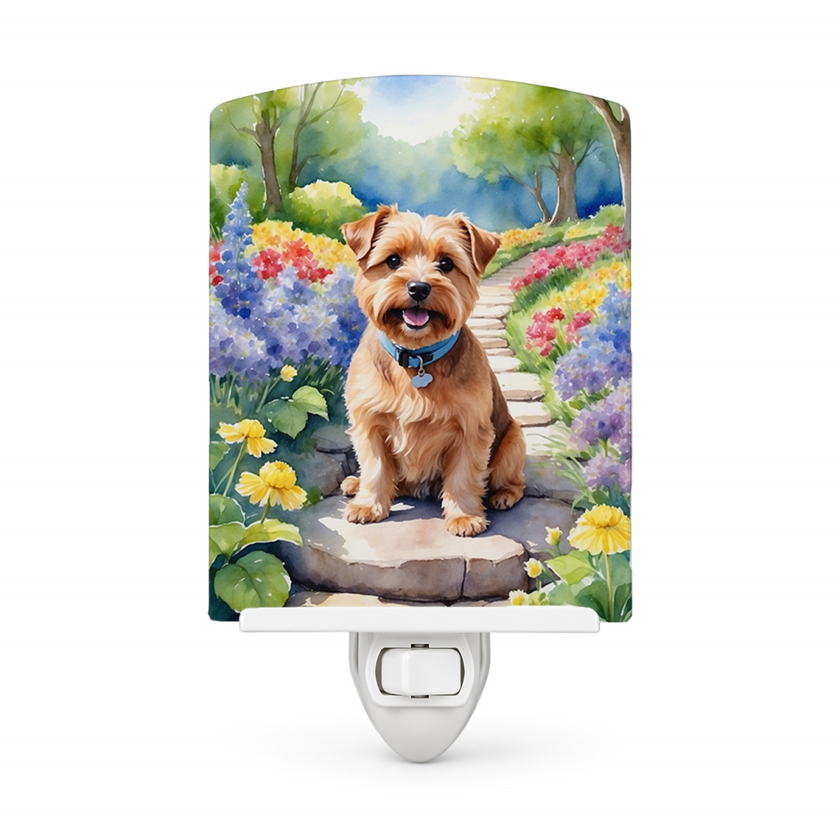 DAC6677CNL 6 x 4 in. Norfolk Terrier Spring Path Ceramic Night Light