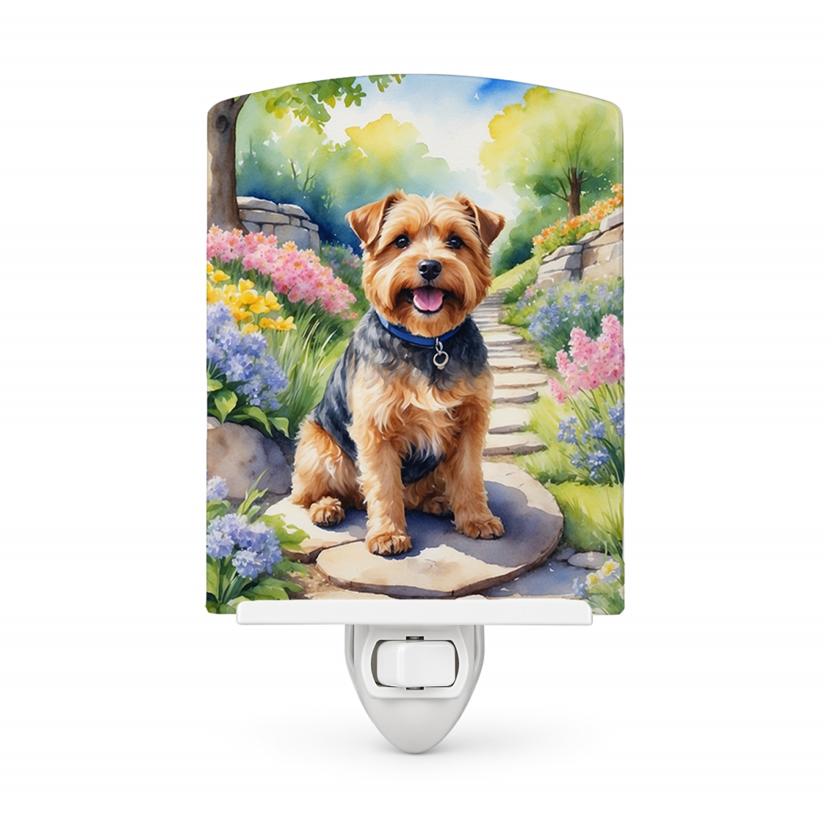 DAC6678CNL 6 x 4 in. Norfolk Terrier Spring Path Ceramic Night Light