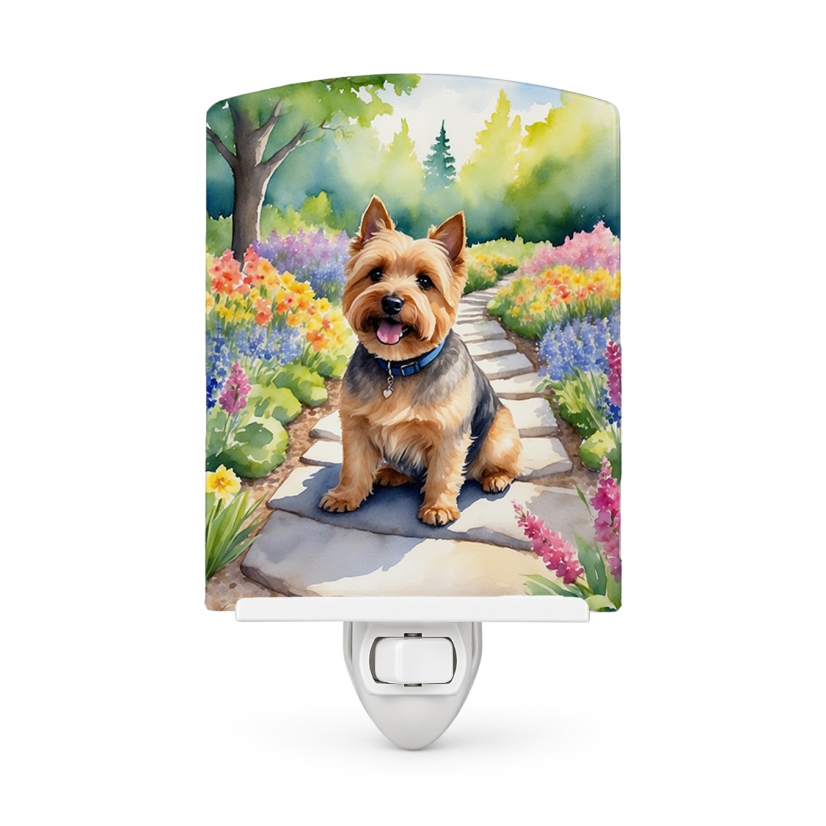 DAC6680CNL 6 x 4 in. Norwich Terrier Spring Path Ceramic Night Light