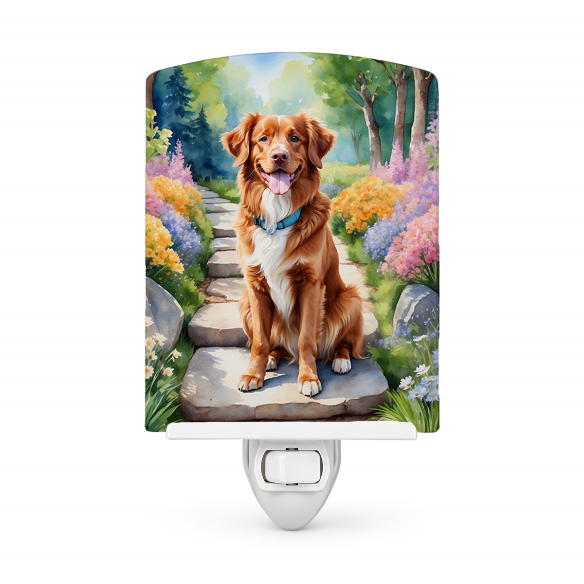 DAC6681CNL 6 x 4 in. Nova Scotia Duck Tolling Retriever Spring Path Ceramic Night Light