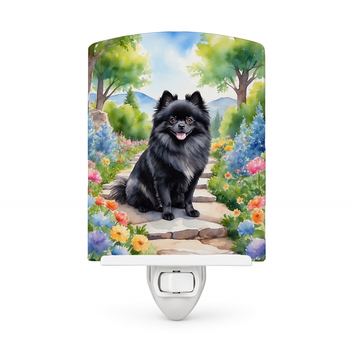 DAC6691CNL 6 x 4 in. Pomeranian Spring Path Ceramic Night Light