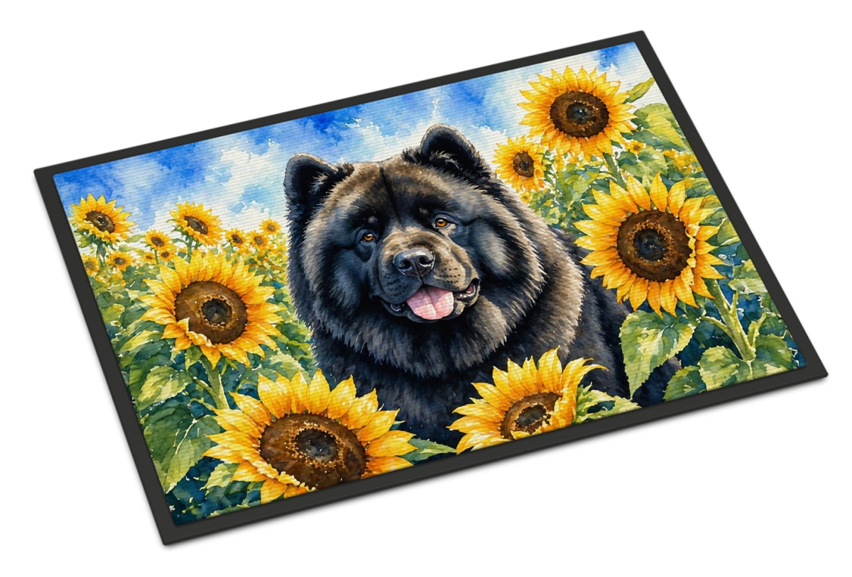 DAC6054JMAT 24 x 36 in. Chow Chow in Sunflowers Doormat